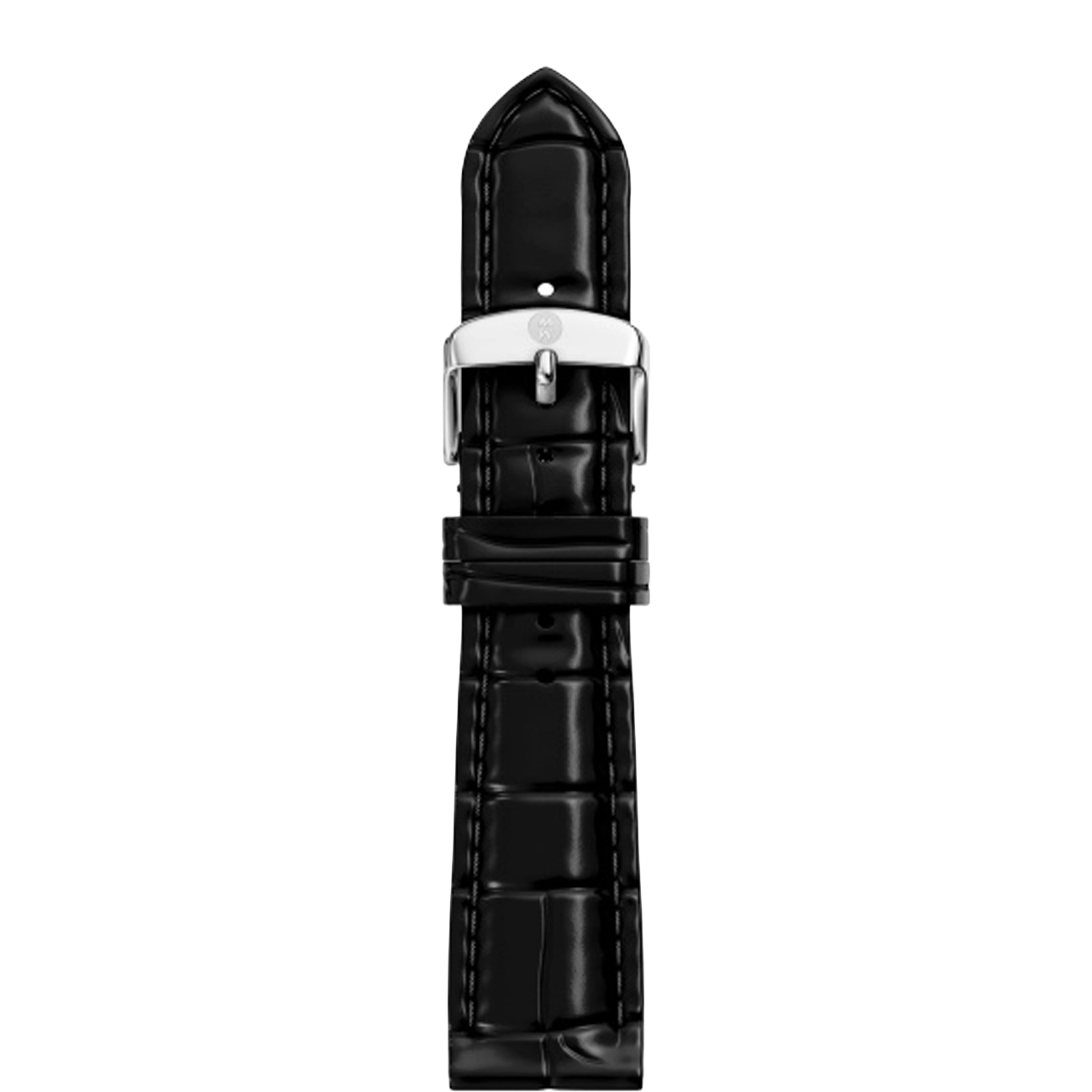 Michele 18mm Glossy Black Crocodile Watch Strap