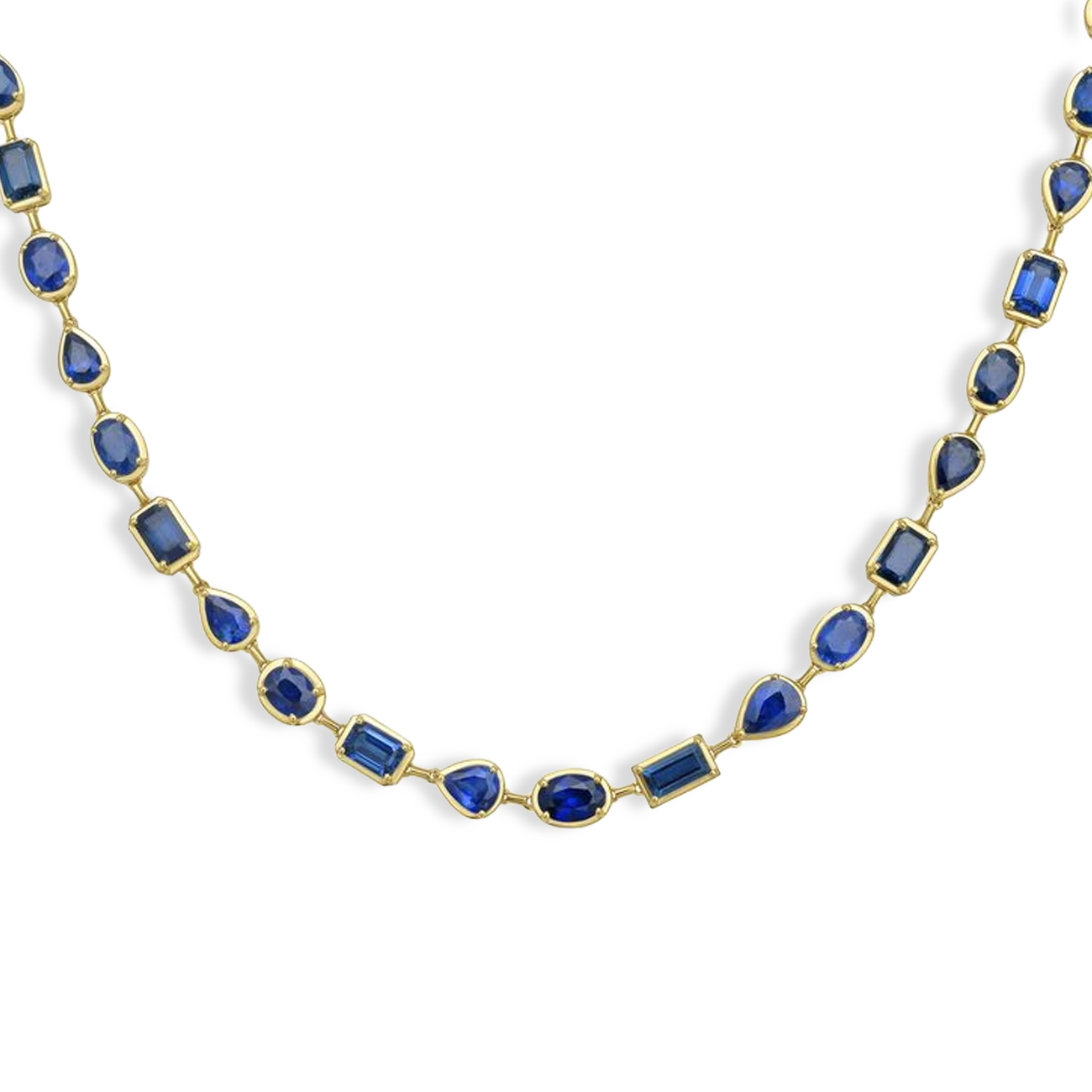 25 Carat Blue Sapphire Mixed Shape Necklace