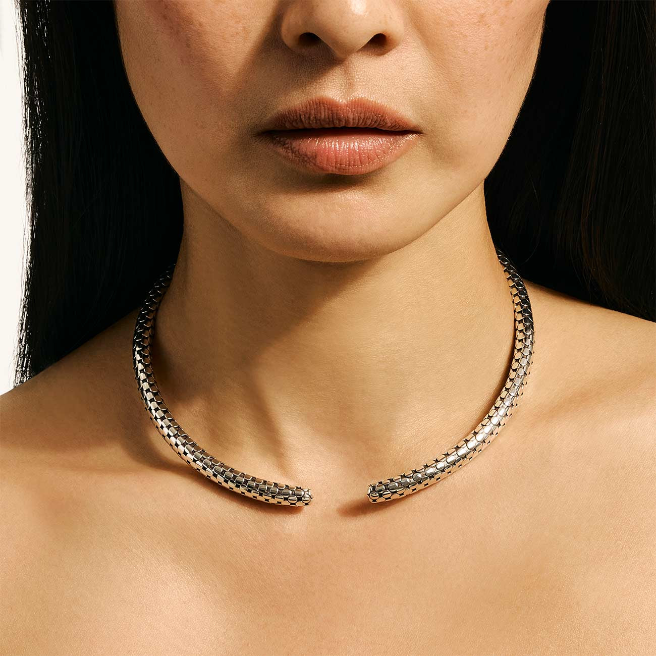 John Hardy Dot Silver Collar Necklace