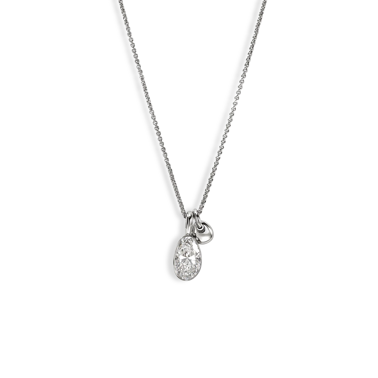 John Hardy Silver Lovestruck 3.25ctw Lab Diamond Pendant Necklace