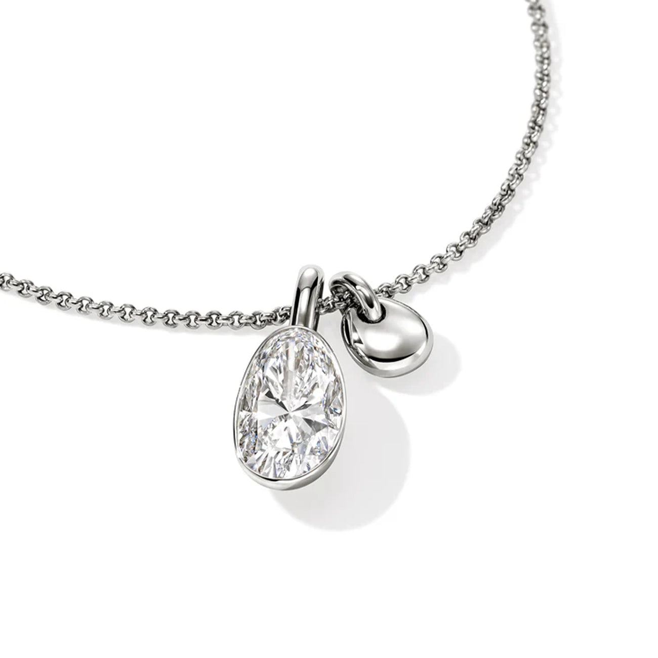 John Hardy Silver Lovestruck 3.25ctw Lab Diamond Pendant Necklace