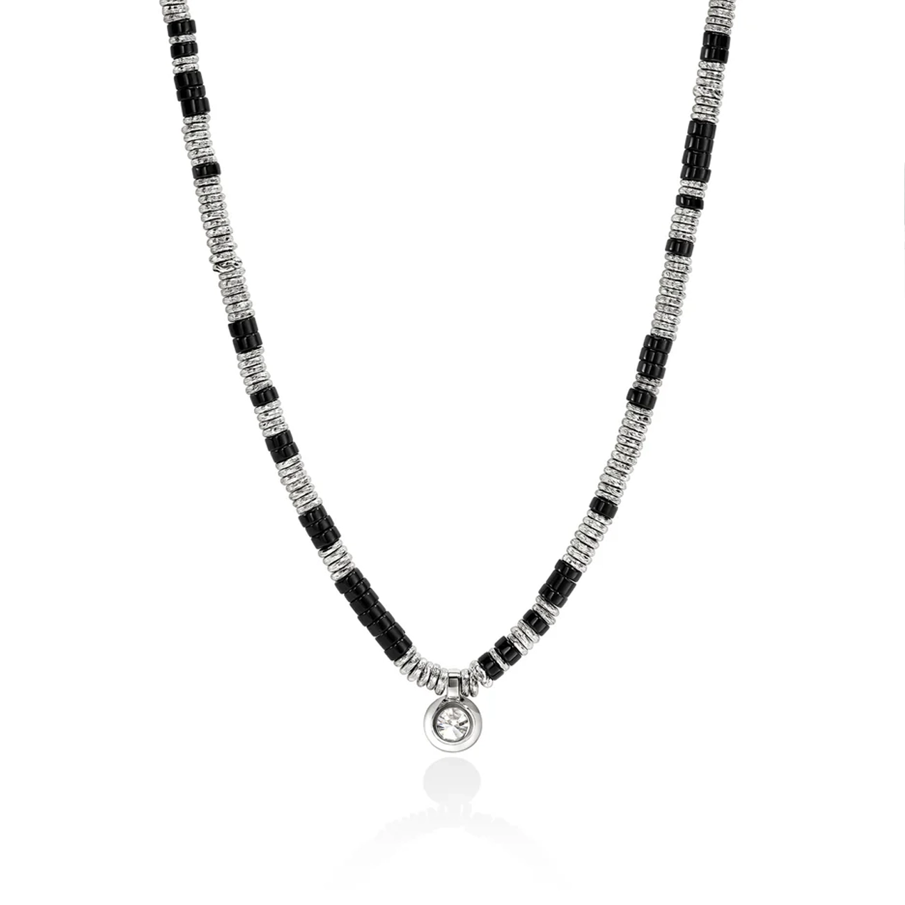 John Hardy Lovestruck Onyx and 1.25ctw Lab Diamond Heishi Necklace
