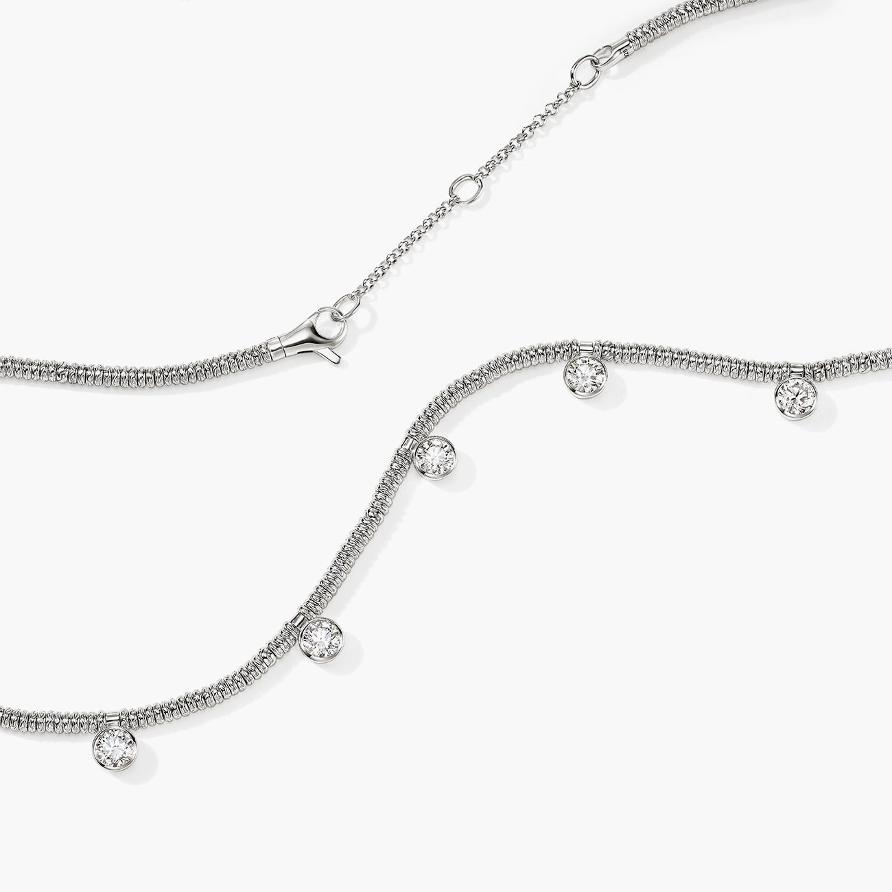 John Hardy Lovestruck Heishi Five Station Diamond Necklace