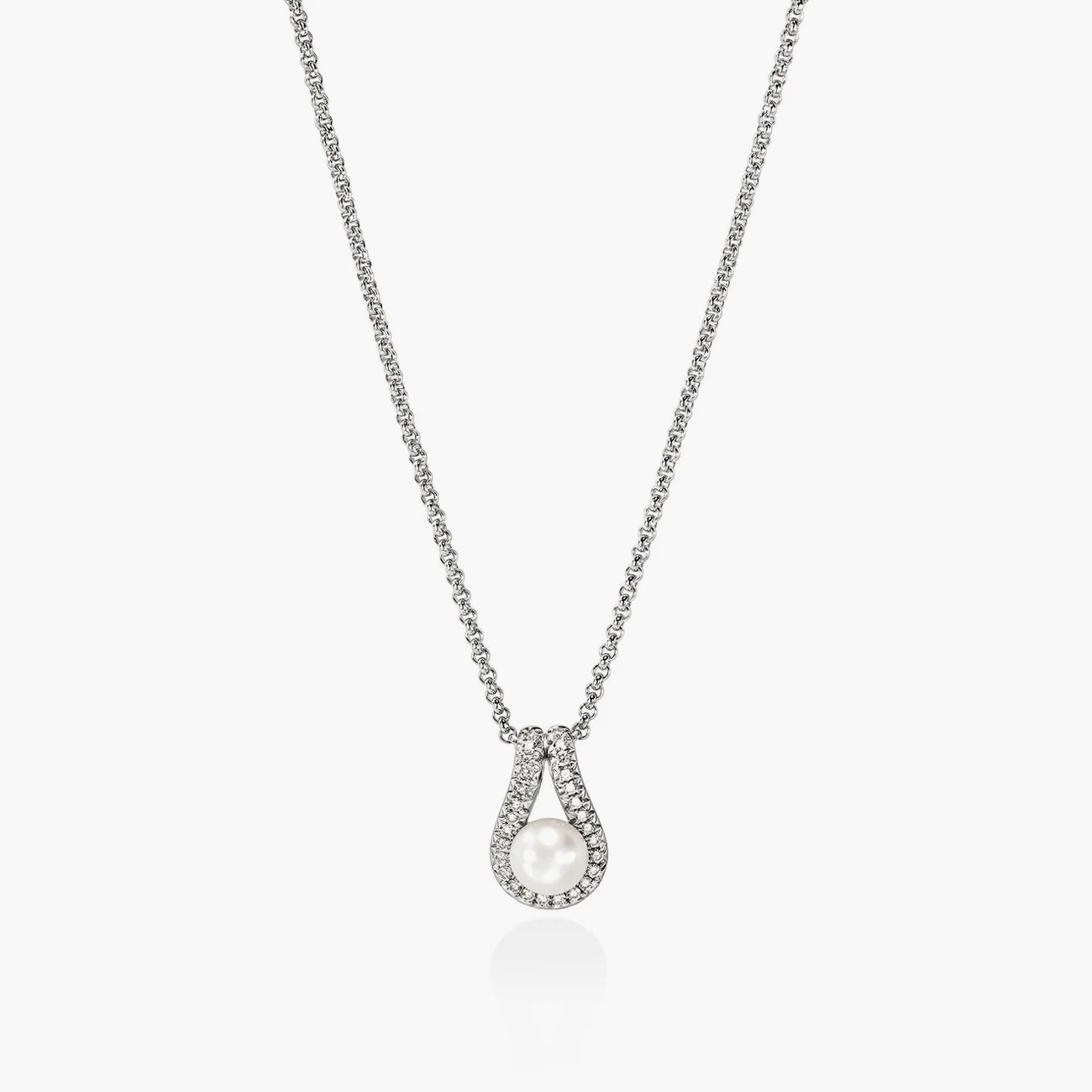 John Hardy Surf Diamond and Pearl Pendant Necklace