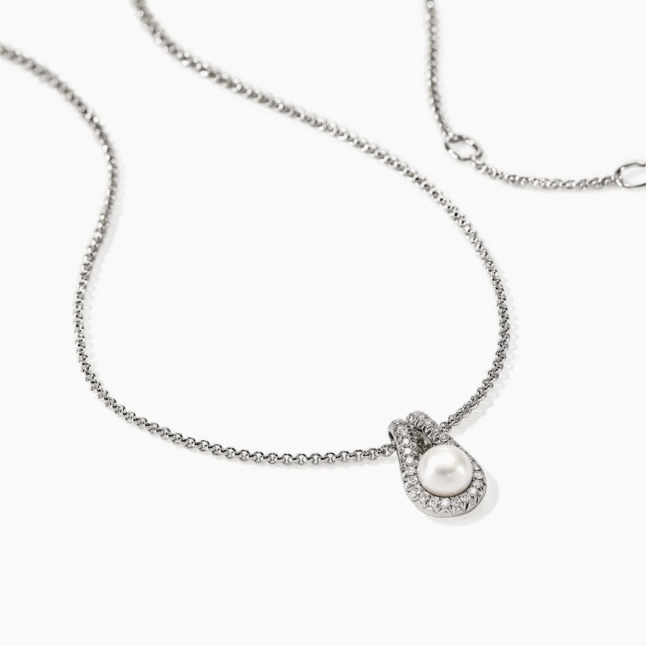 John Hardy Surf Diamond and Pearl Pendant Necklace