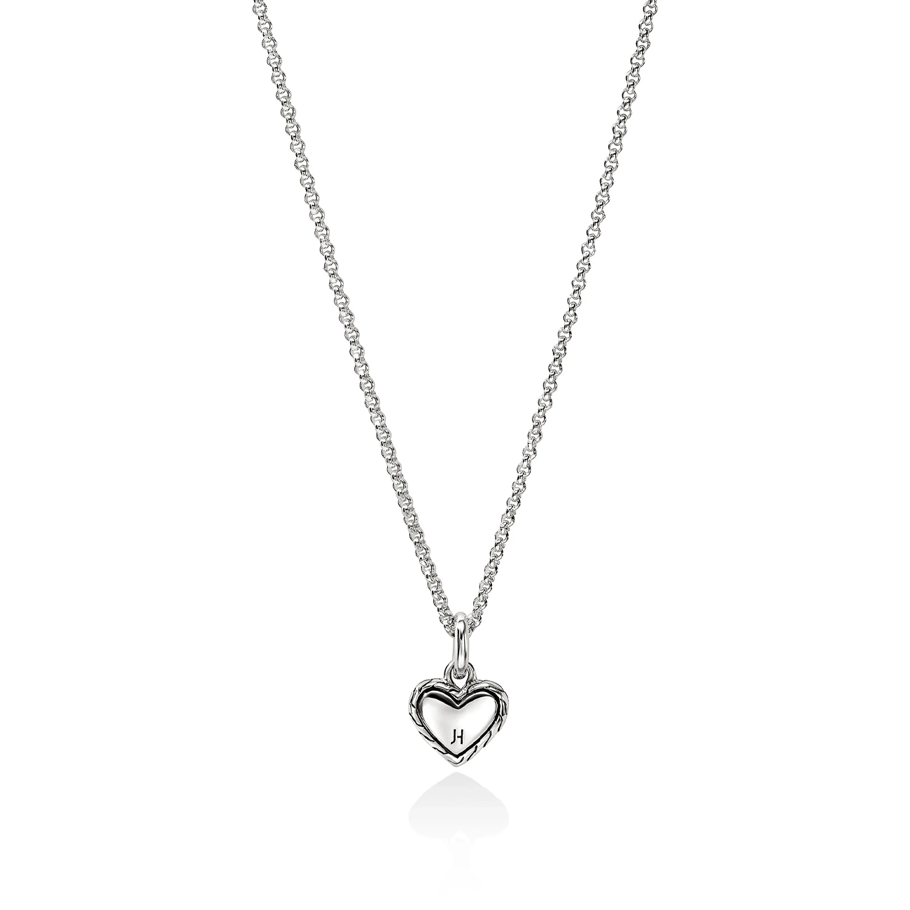 John Hardy Essentials Silver Diamond Heart Necklace