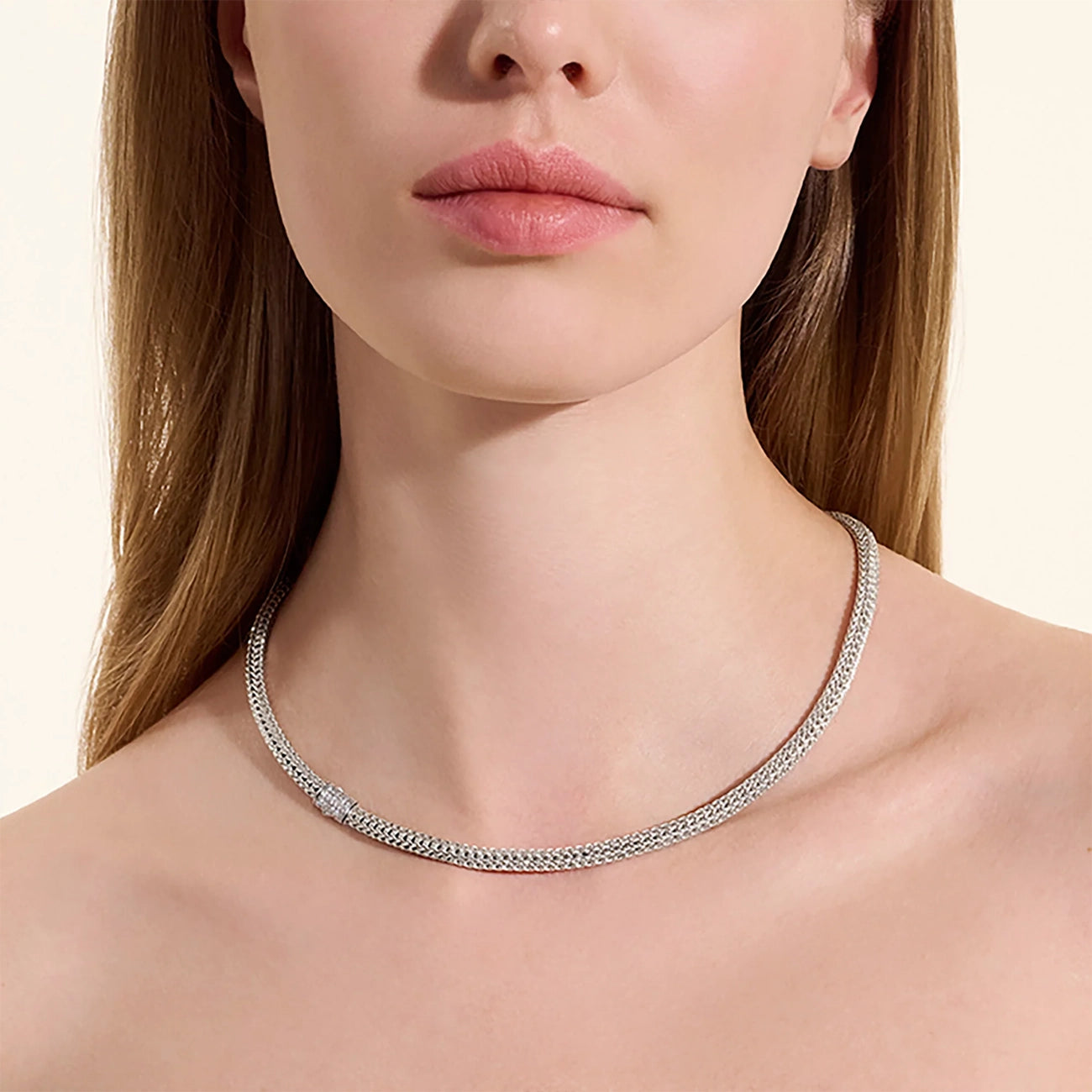 John Hardy Icon Silver Diamond Pavé 5mm Chain Necklace