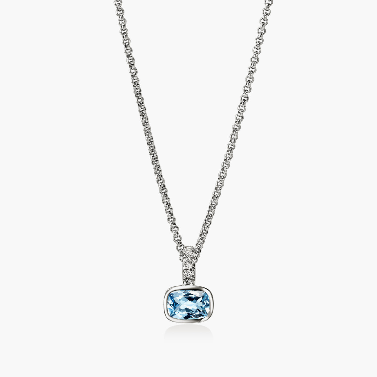 John Hardy Heishi Gem Swiss Blue Topaz Pendant Necklace