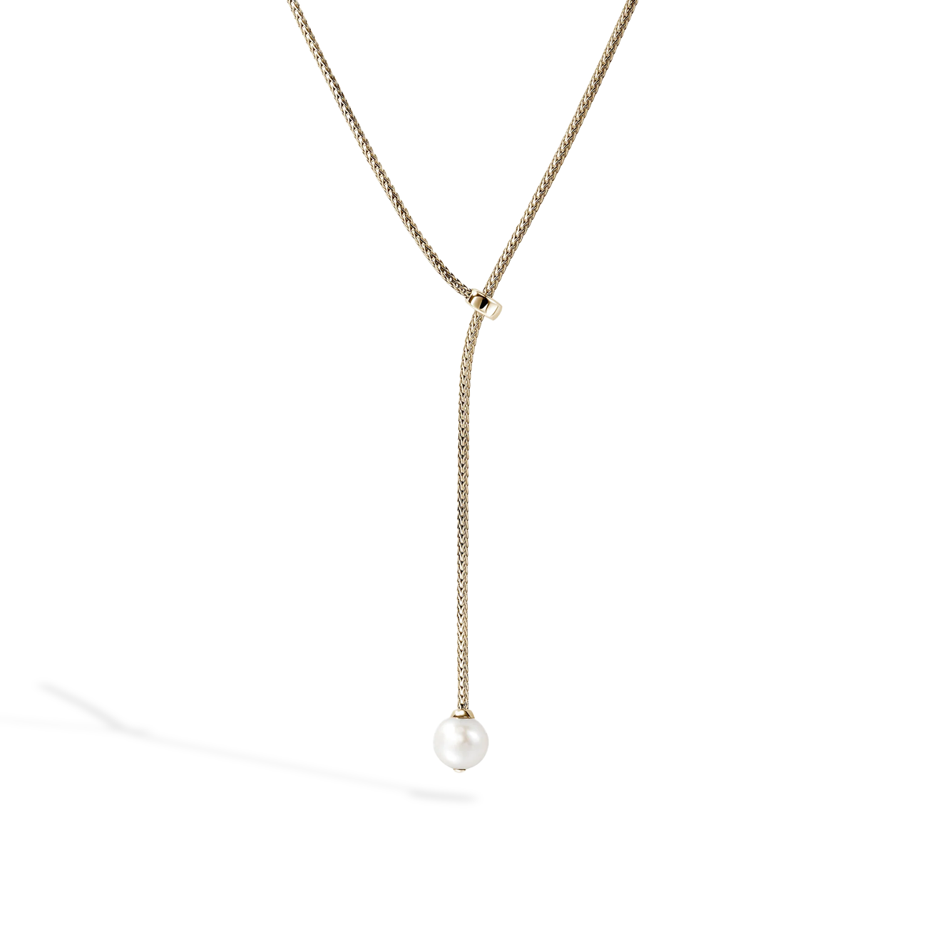 John Hardy Essential Pearl Gold 1.8mm Lariat Necklace