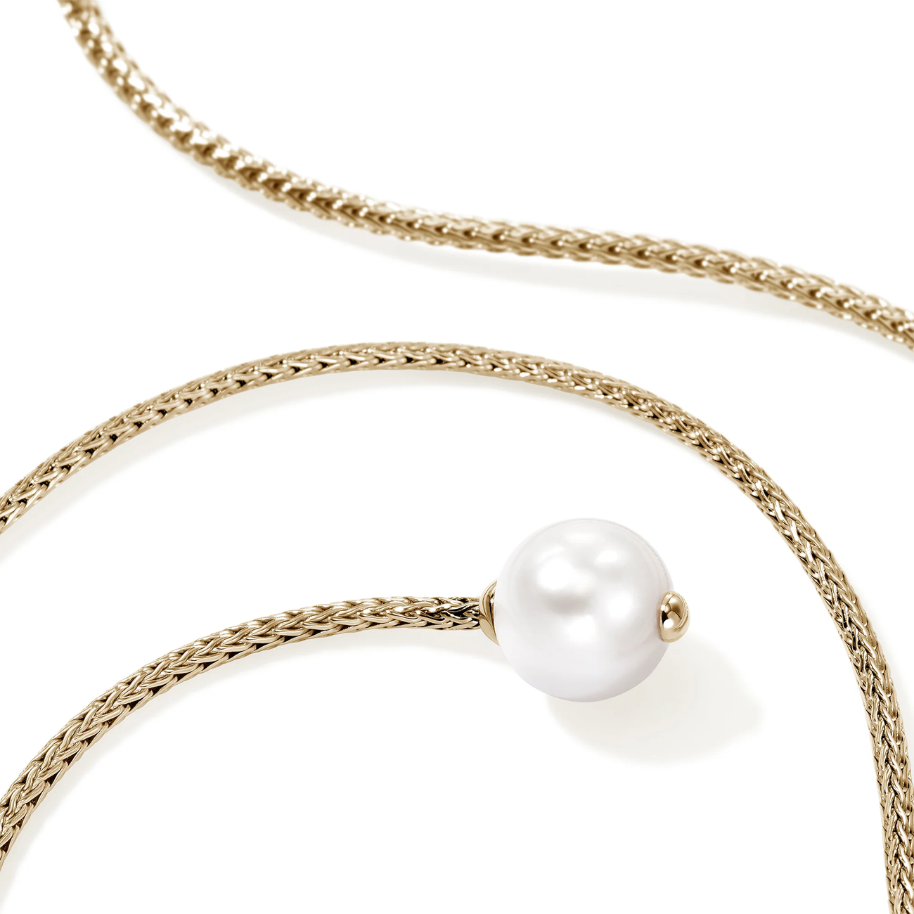 John Hardy Essential Pearl Gold 1.8mm Lariat Necklace