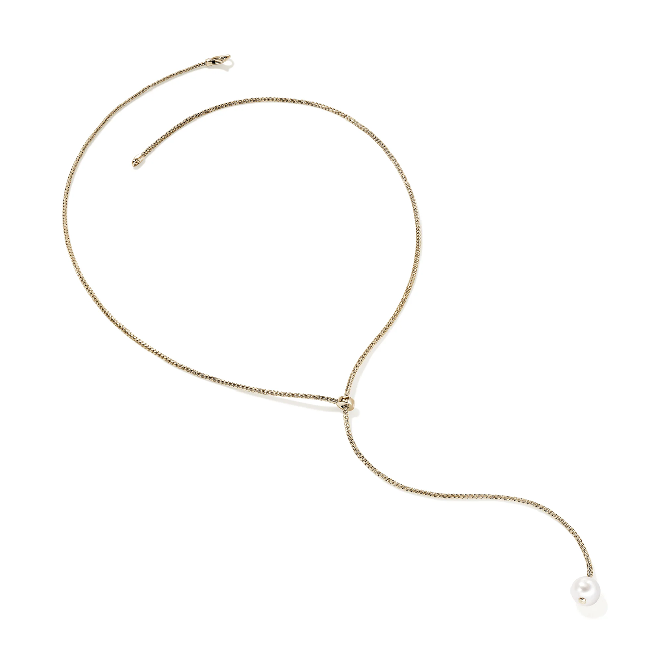 John Hardy Essential Pearl Gold 1.8mm Lariat Necklace