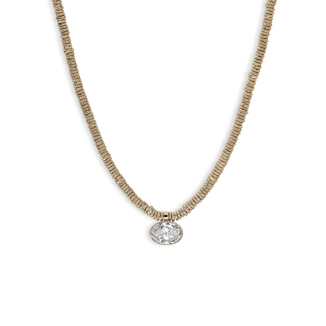 John Hardy Gold Lovestruck 5 Carat Lab Diamond Heishi Pendant Necklace