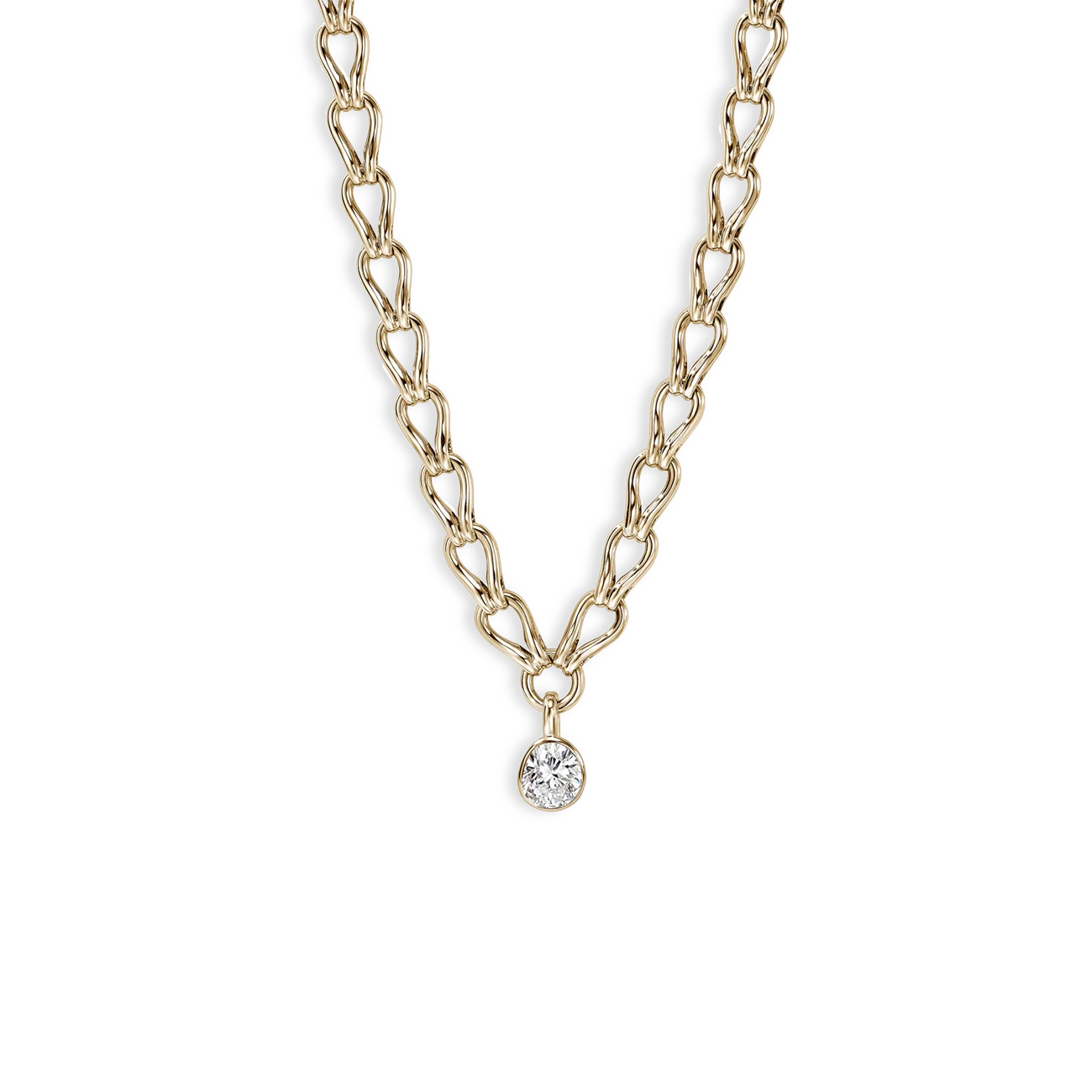 John Hardy Gold Lovestruck 4 Carat Lab Diamond Link Necklace