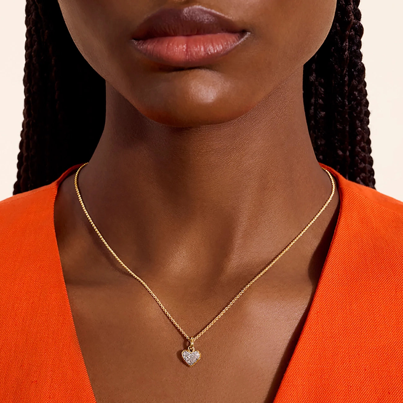 John Hardy Essentials Gold Diamond Heart Pendant Necklace