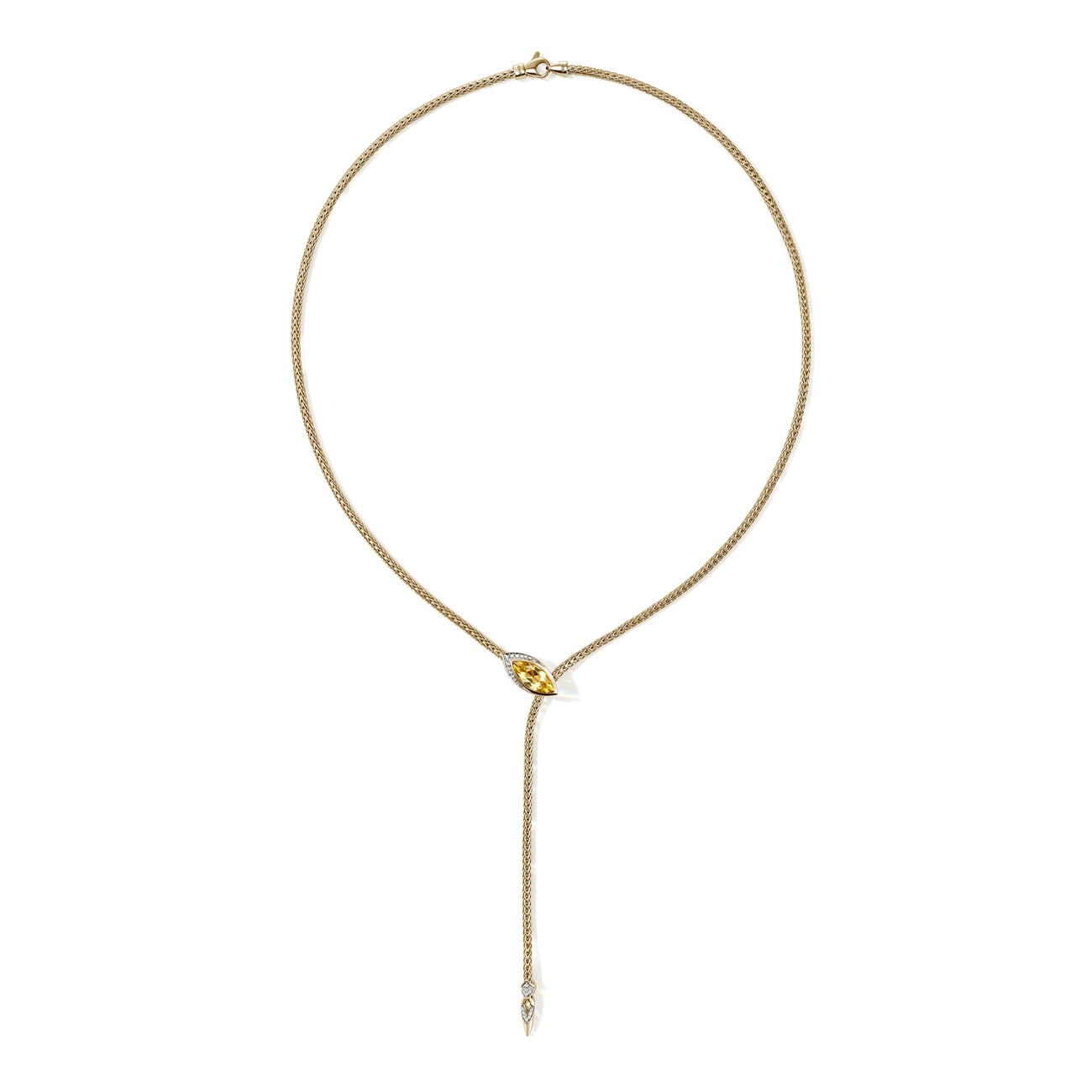 John Hardy Artisan Series Naga Yellow Beryl Lariat Necklace