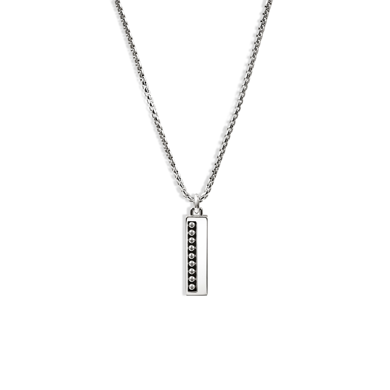 John Hardy Nailhead Silver Tag Pendant Necklace