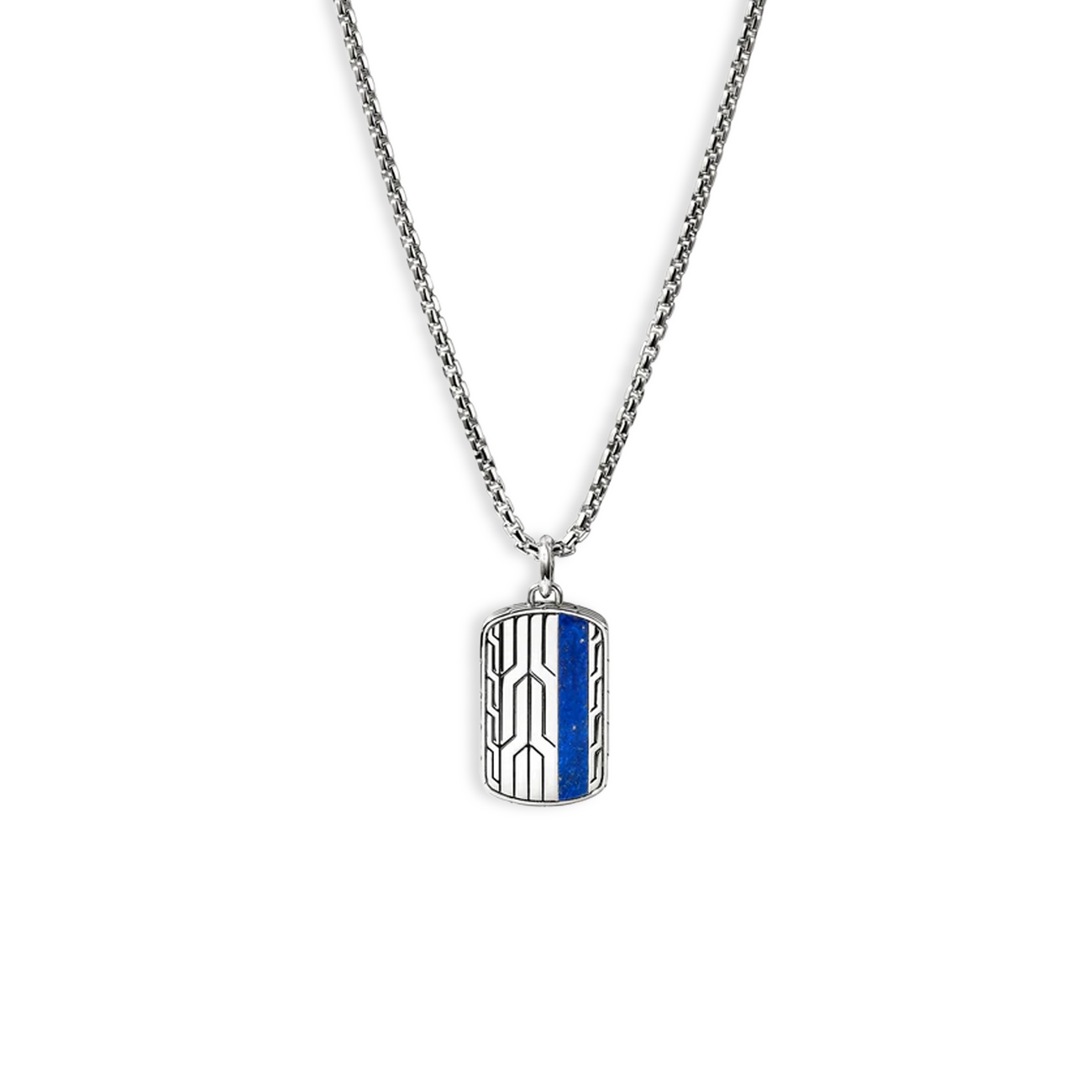 John Hardy Icon 50 Lapis Lazuli Tag Pendant Necklace