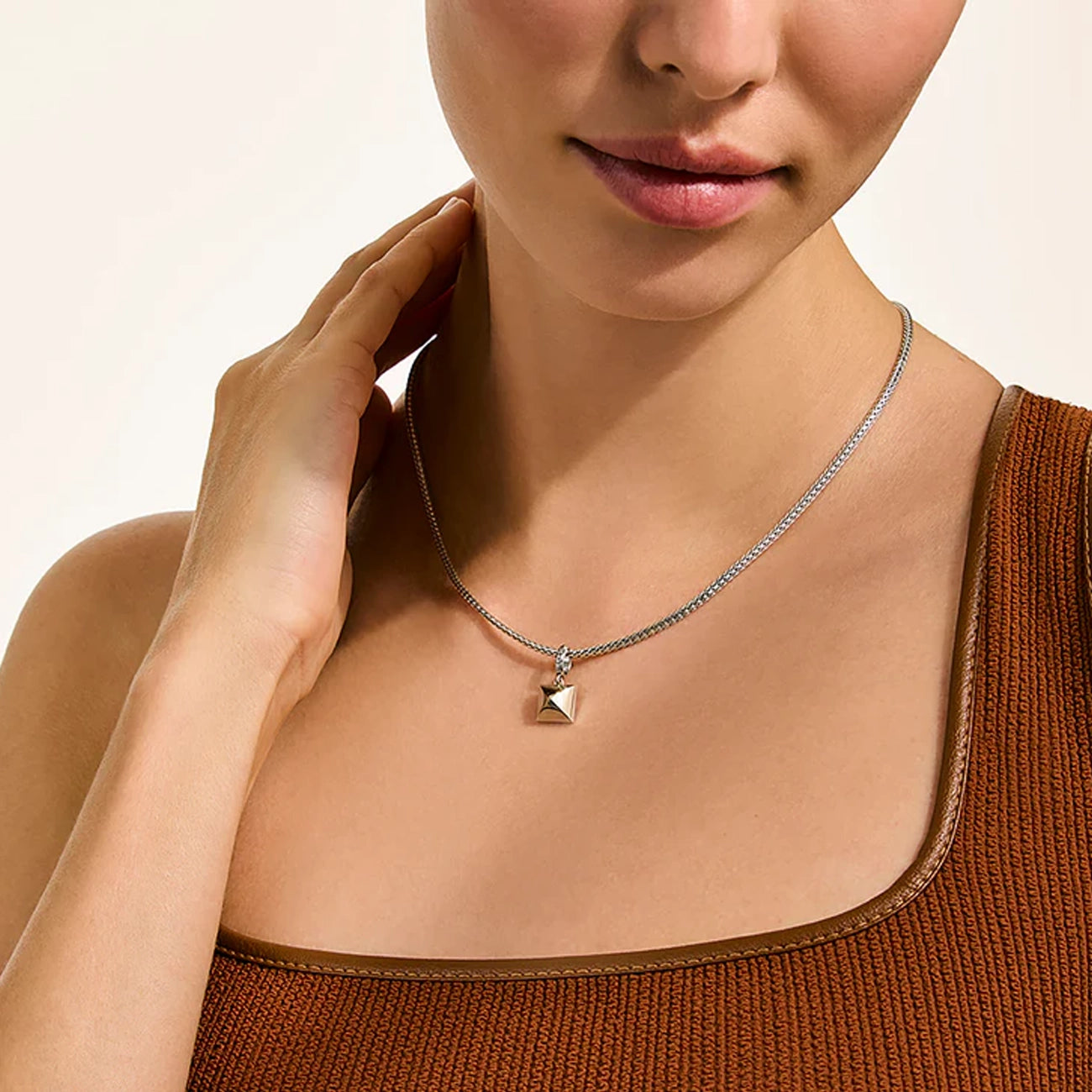John Hardy Icon Stud Silver and Gold Pendant Necklace