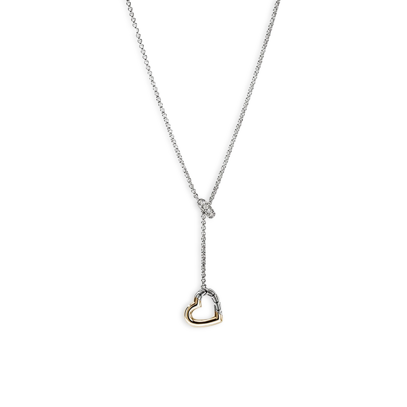 John Hardy Essential Silver Heart Lariat Necklace