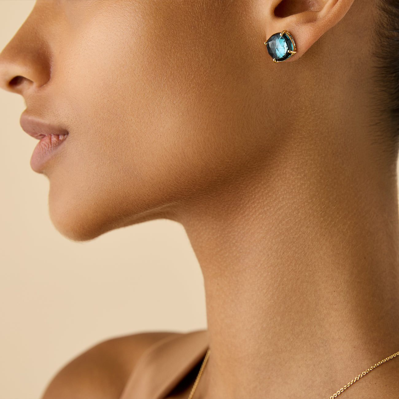 Marco Bicego Jaipur Color London Blue Topaz Stud Earrings