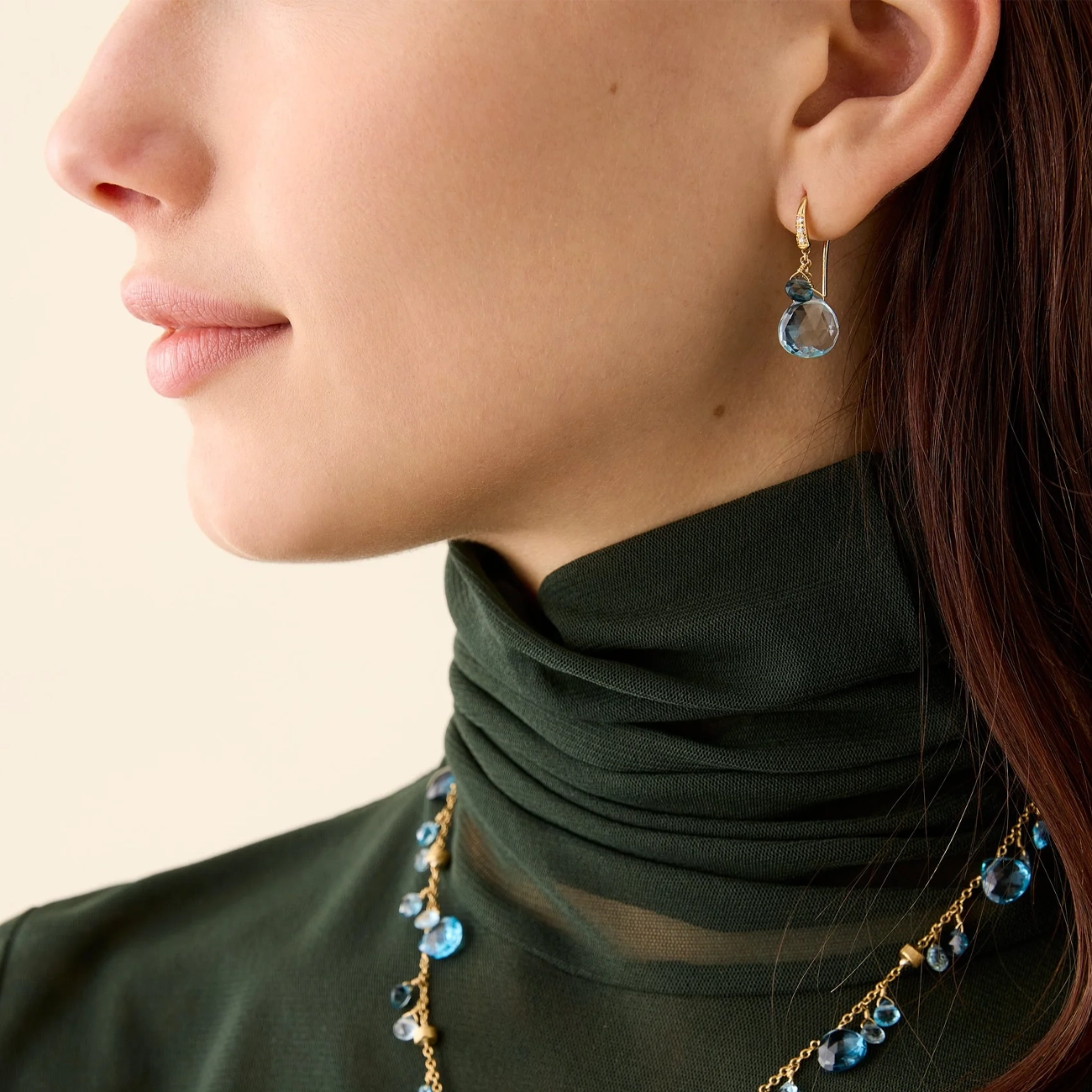 Marco Bicego Paradise Blue Topaz Drop Earrings
