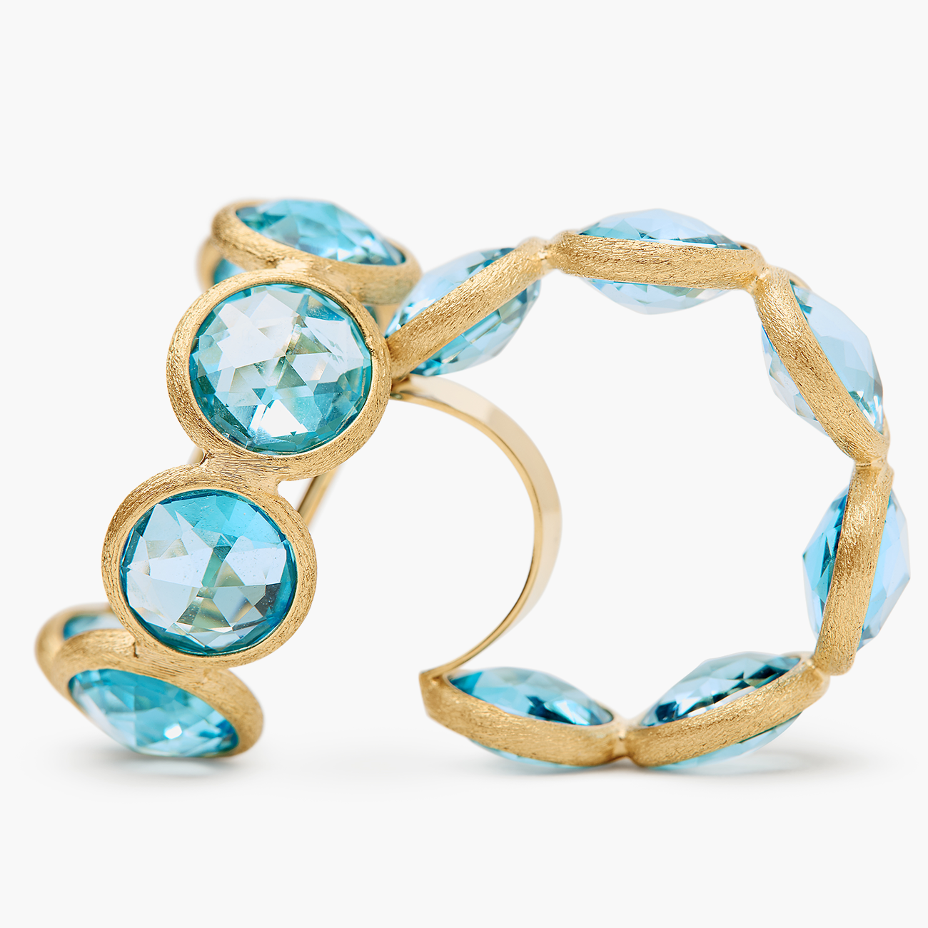 Marco Bicego Jaipur Color Blue Topaz Hoop Earrings