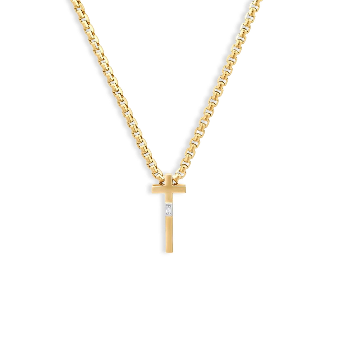 Helena Rose Slide-On Ribbed Cross Pendant