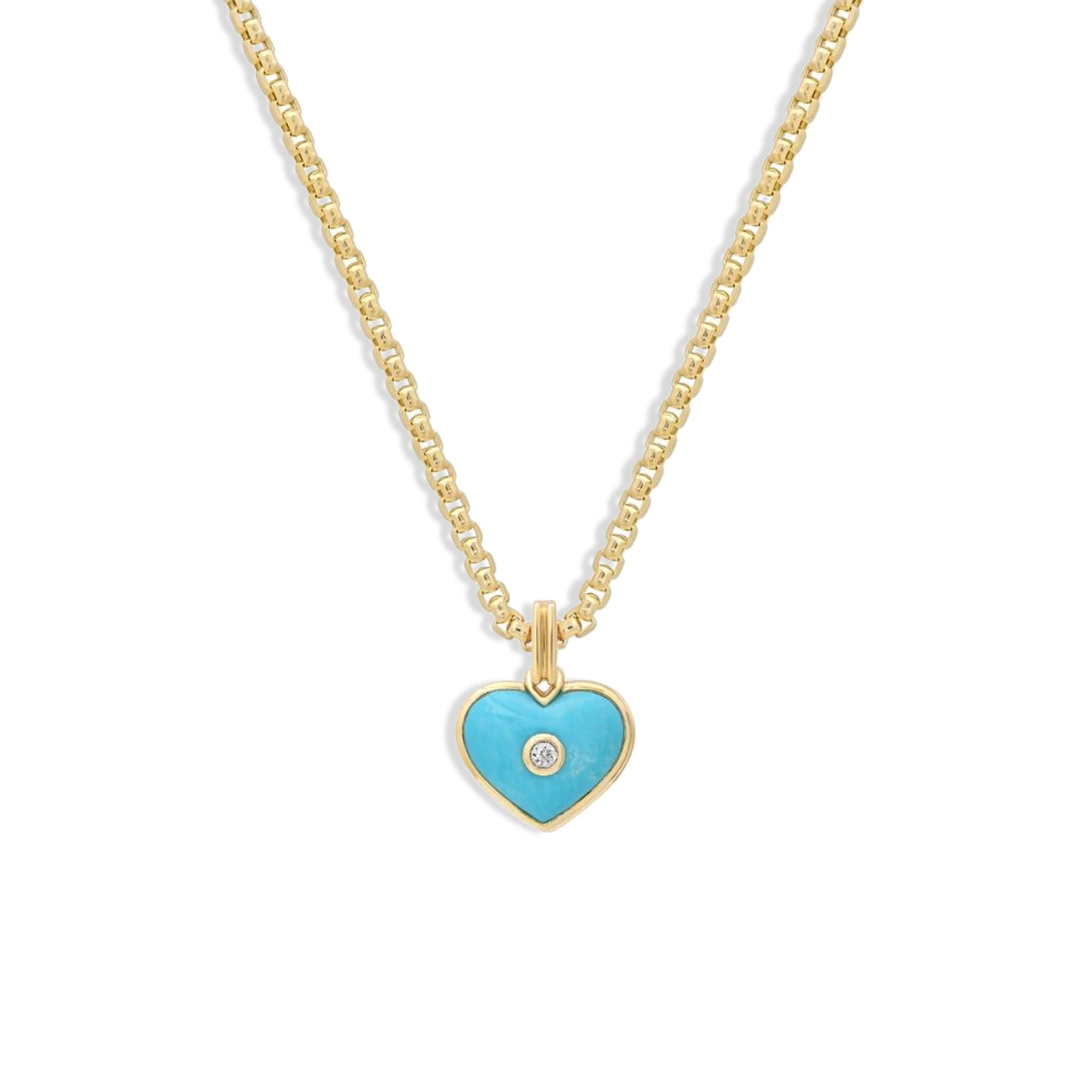 Helena Rose Mini Turquoise Love Heart Pendant Necklace