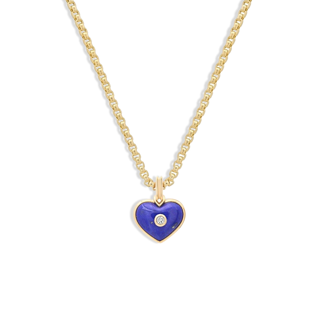 Helena Rose Mini Lapis Love Heart Pendant Necklace
