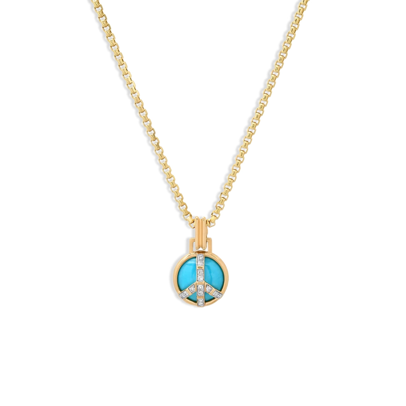 Helena Rose Mini Turquoise Peace Pendant Necklace