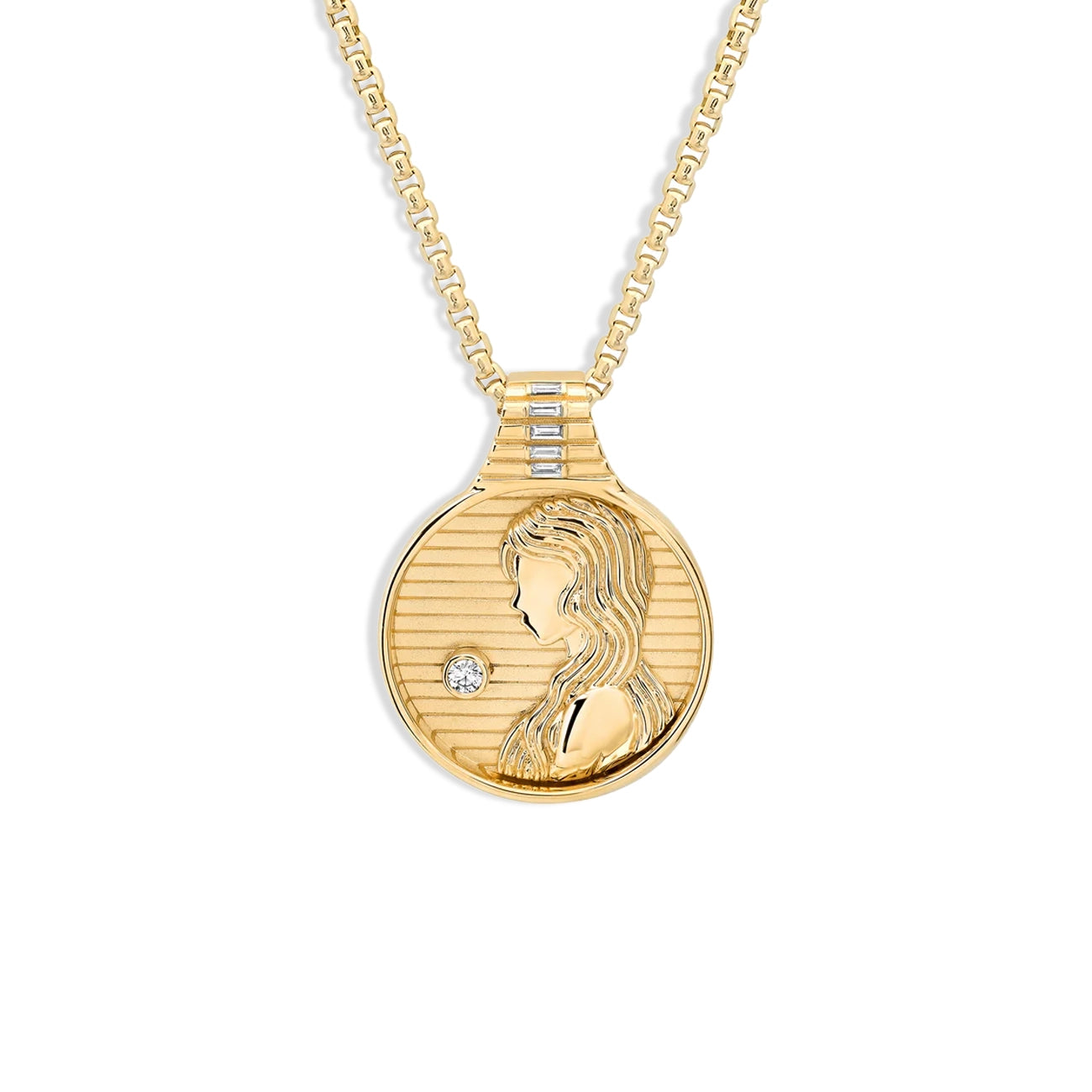Helena Rose Zodiac Medallion Pendant Necklace