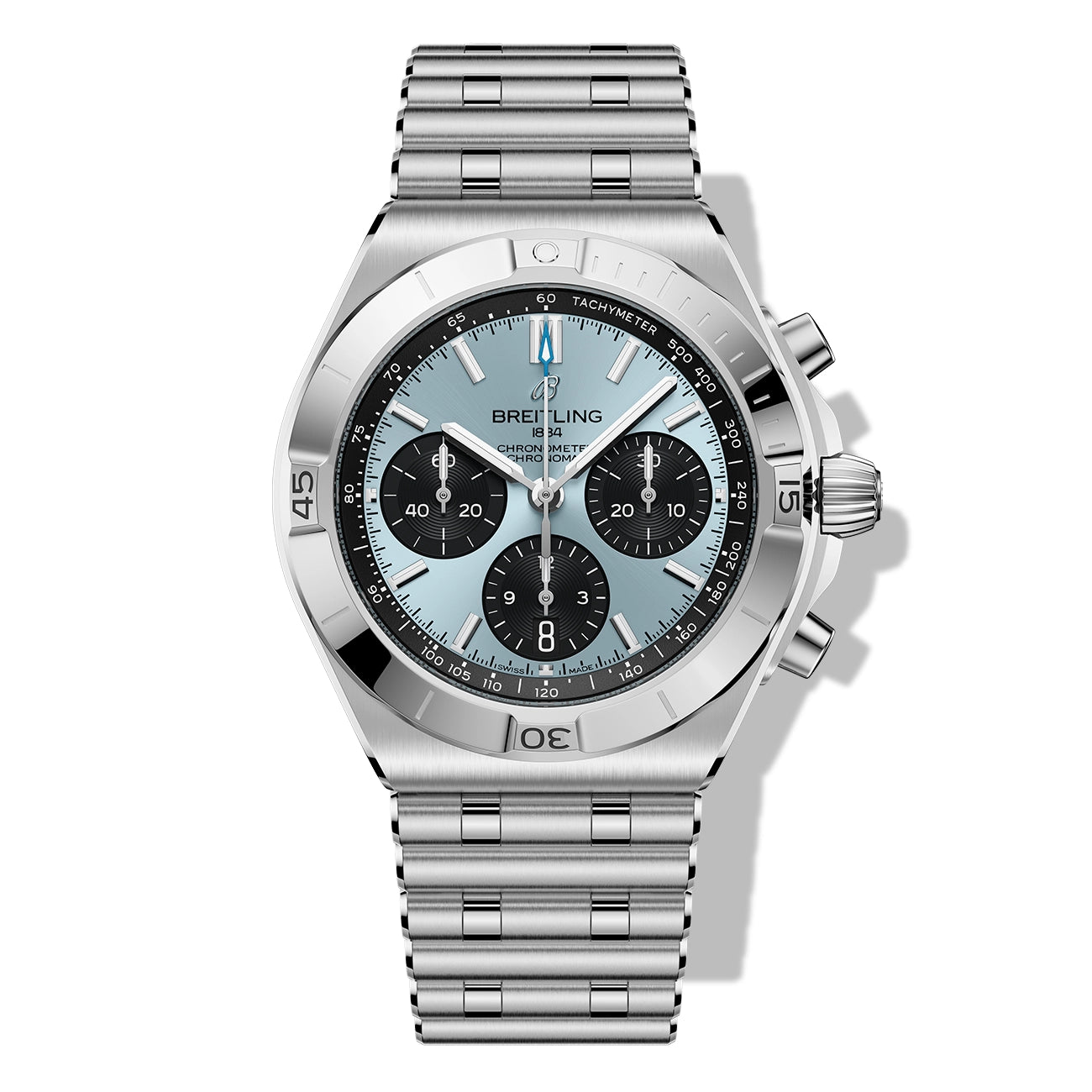 Breitling Chronomat B01 42 Steel and Platinum - Ice Blue Dial