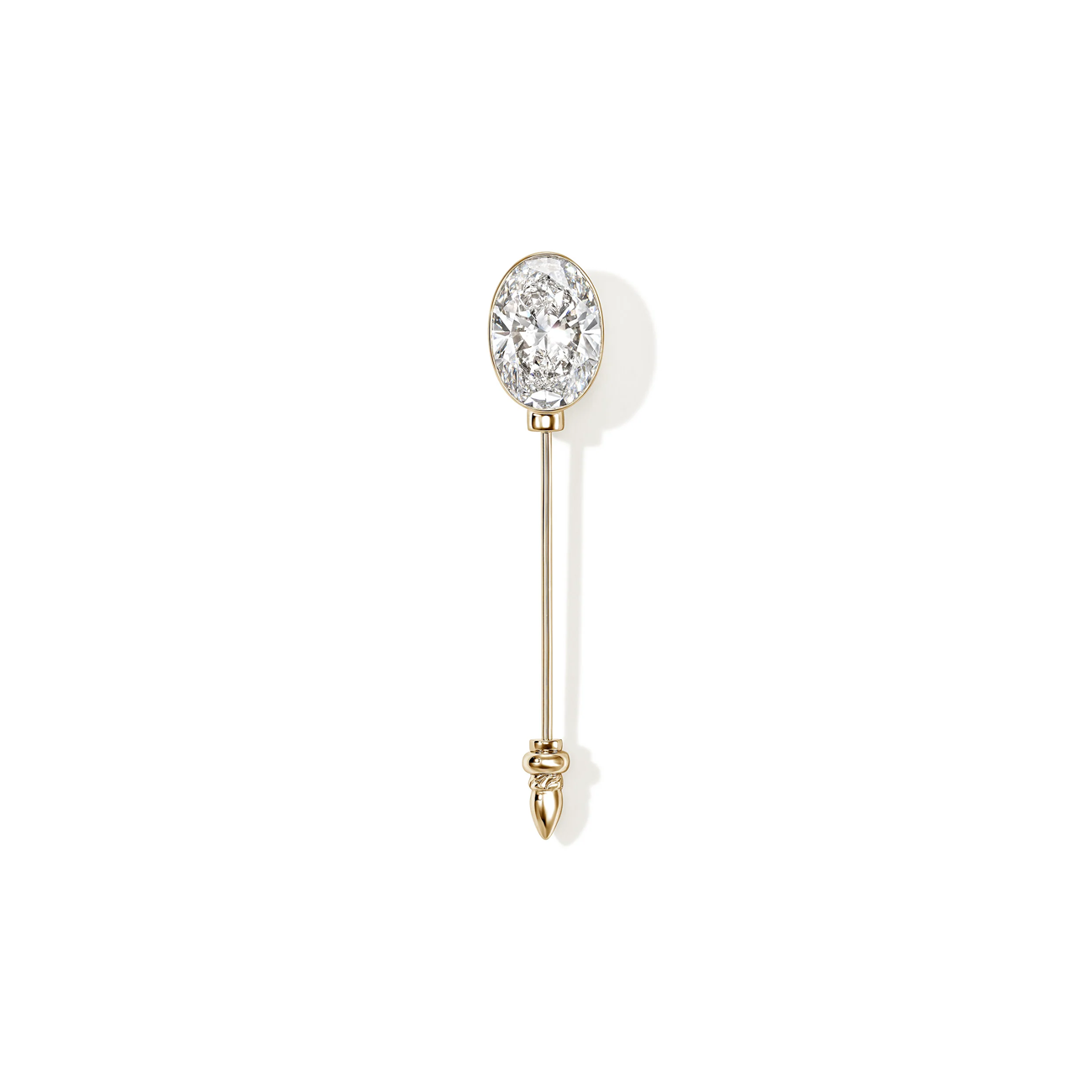 John Hardy Gold Lovestruck Pin with 5 Carat Lab Grown Diamond
