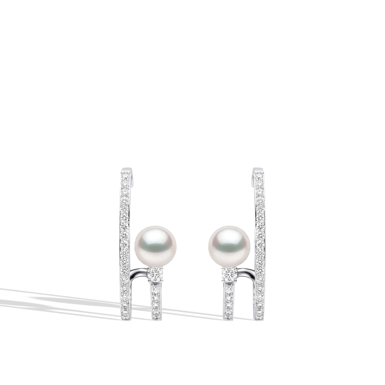 Yoko London Baby Glitz Akoya Pearl Spiral Cuff Earrings