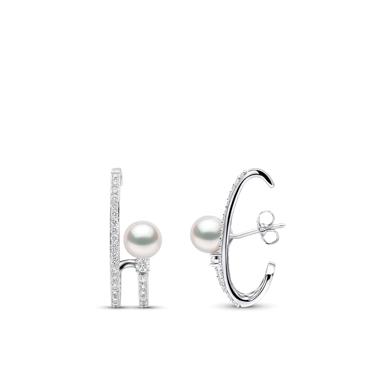 Yoko London Baby Glitz Akoya Pearl Spiral Cuff Earrings