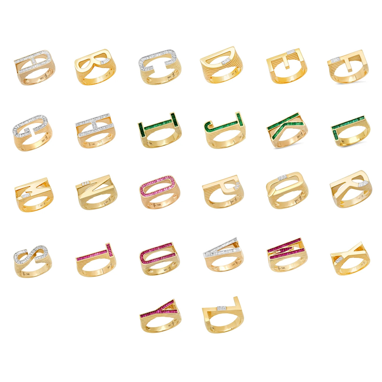 Helena Rose Grandsize Diamond Encrusted Initial Ring