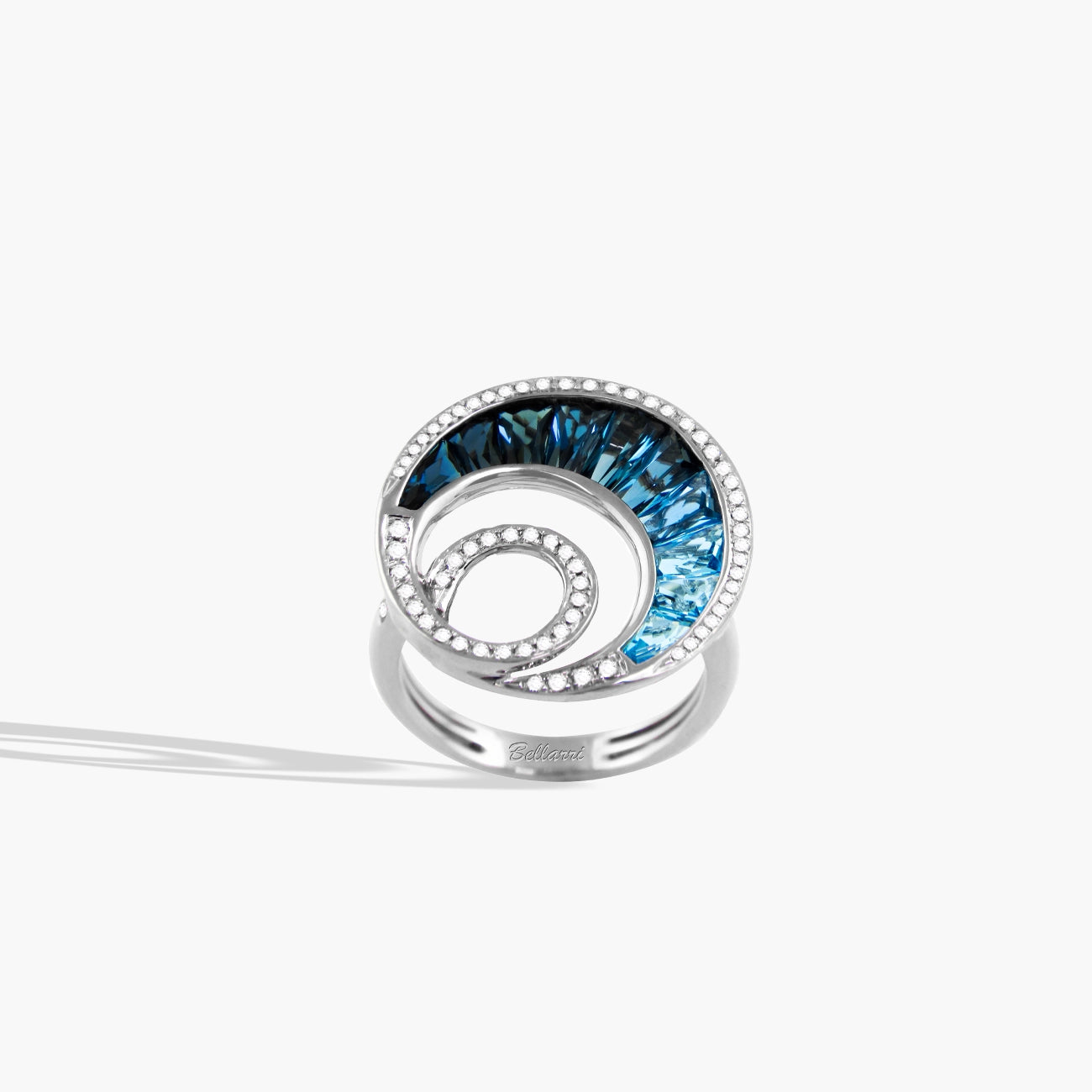 Bellarri Malibu Wave Blue Topaz Open Circle Ring