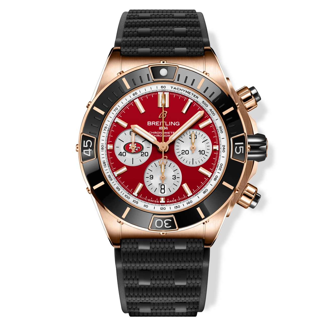 Breitling Super Chronomat B01 44 San Francisco 49ers Red Gold Watch