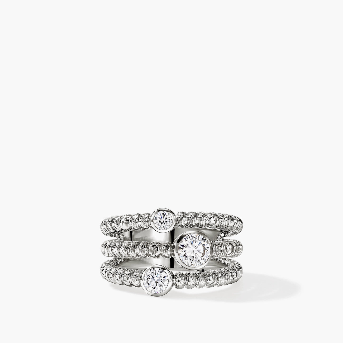 John Hardy Lovestruck Heishi Silver Diamond Ring