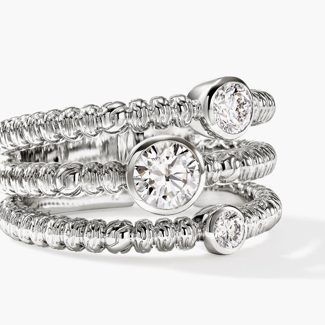 John Hardy Lovestruck Heishi Silver Diamond Ring