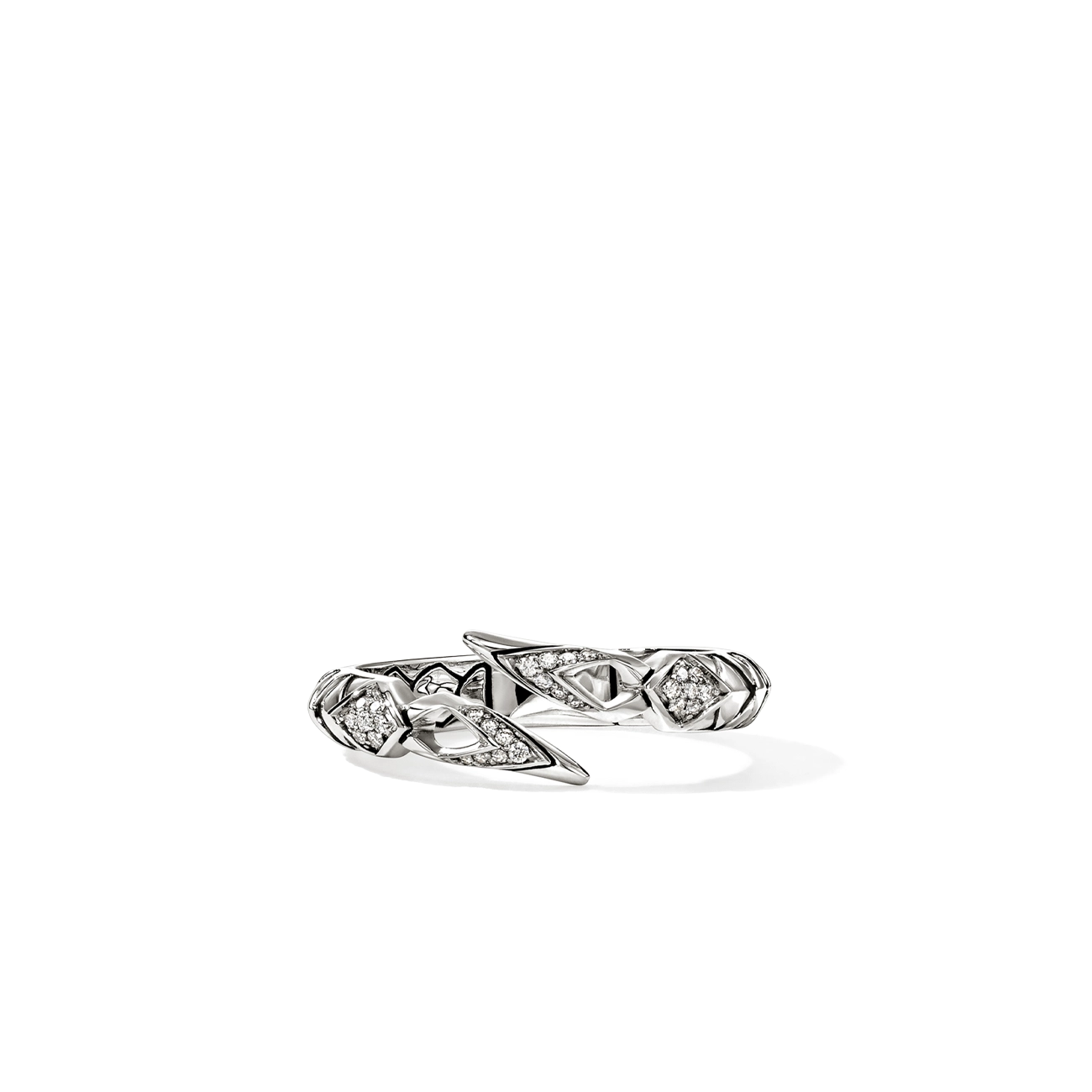 John Hardy Naga Diamond Pavé Single Row Ring