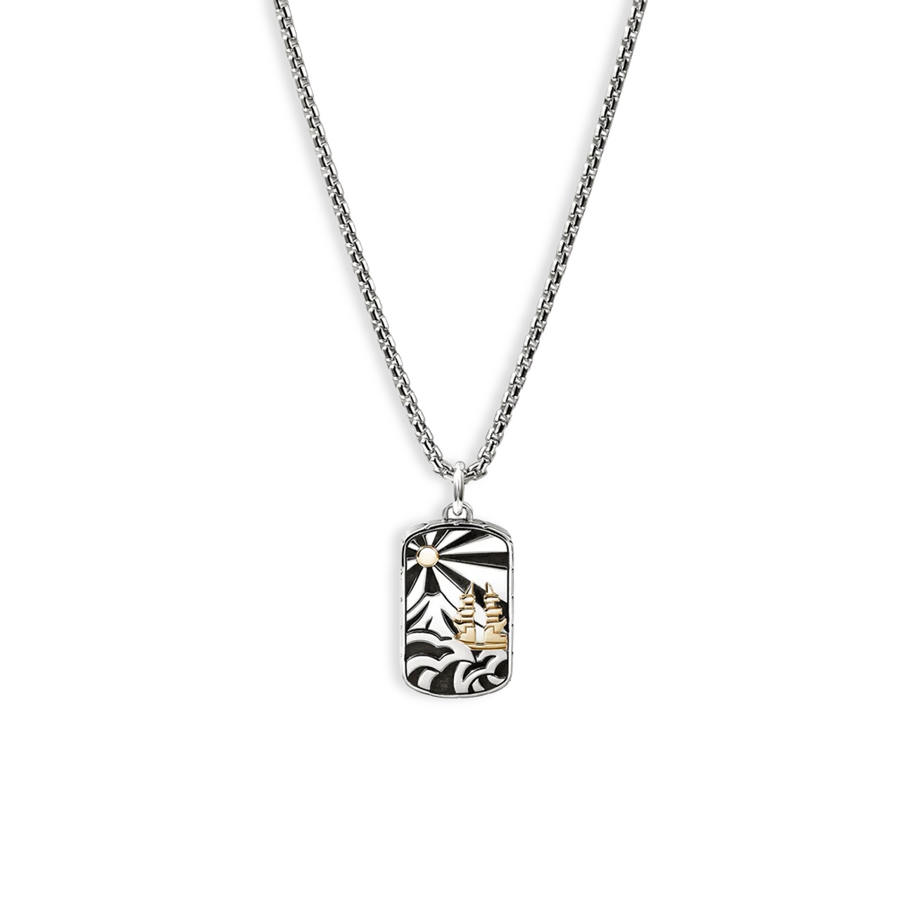 John Hardy Legends Gold and Silver Tag Necklace