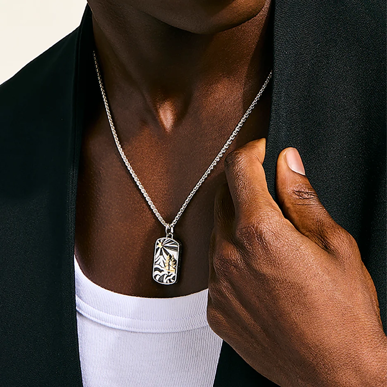 John Hardy Legends Gold and Silver Tag Necklace