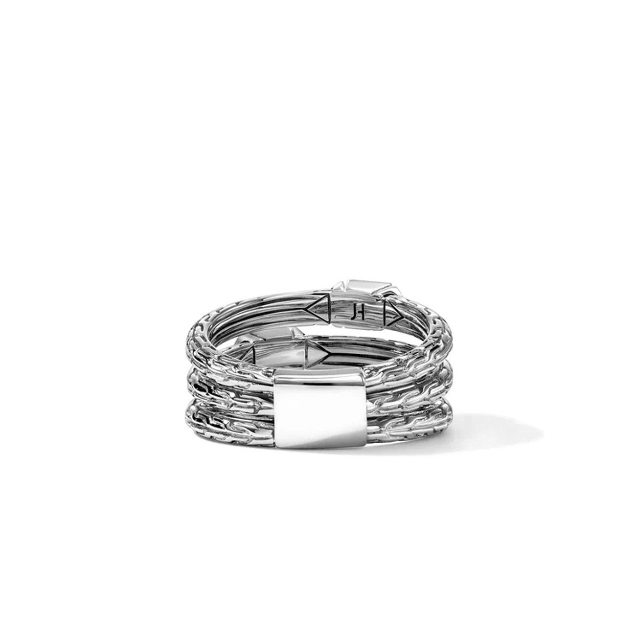 John Hardy Icon Stud Diamond Triple Row Ring