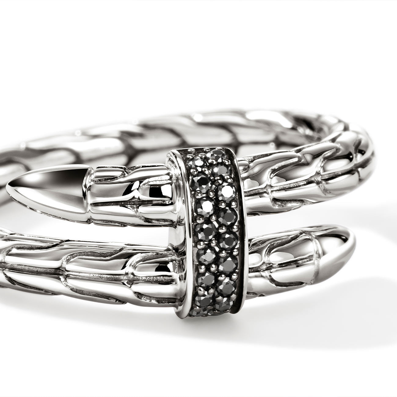 John Hardy Spear Black Sapphire Single Wrap Ring