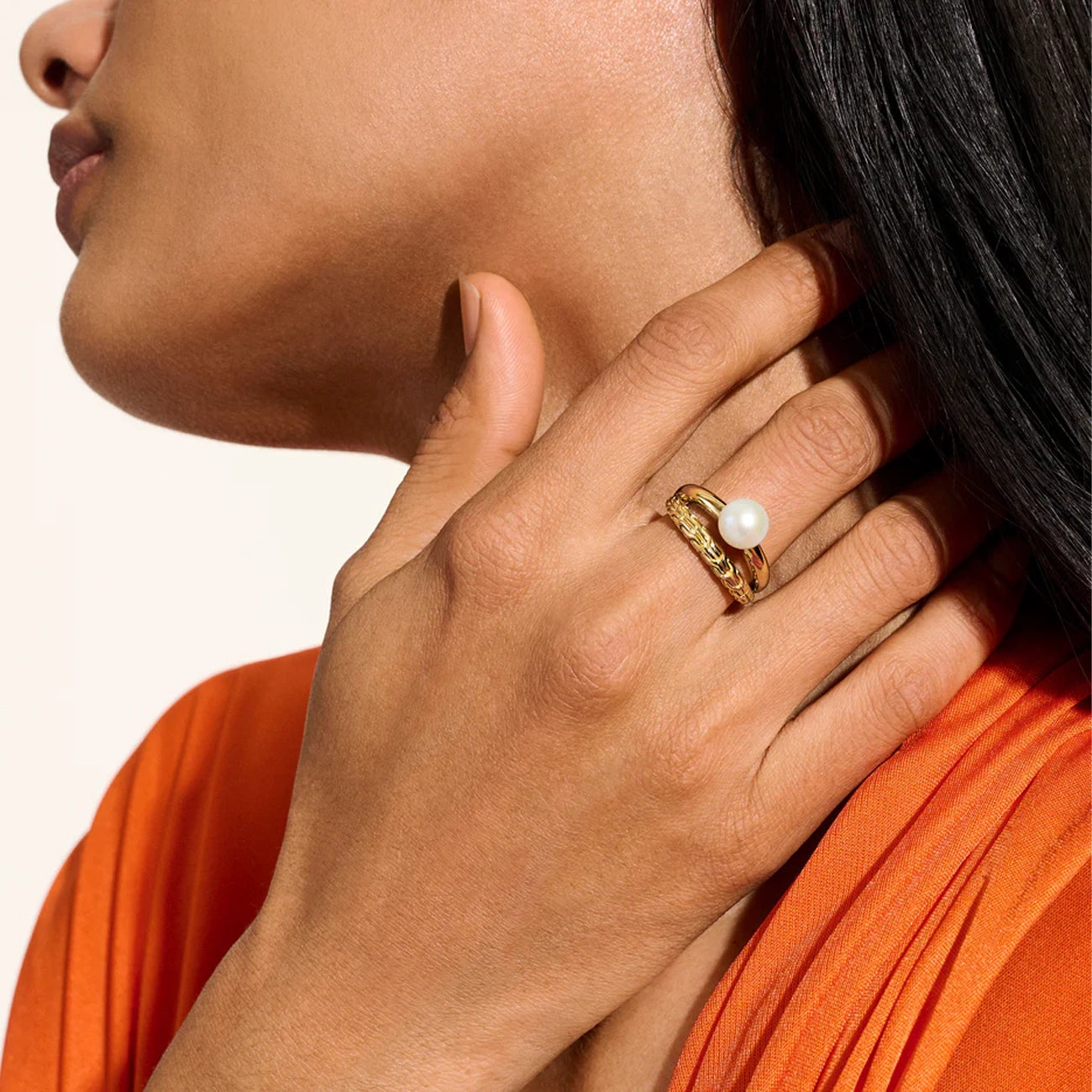 John Hardy Essential Gold Pearl Ring