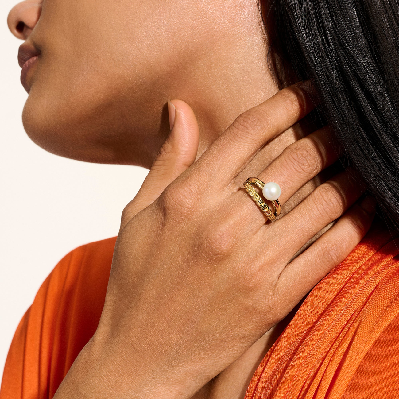 John Hardy Essential Gold Pearl Ring