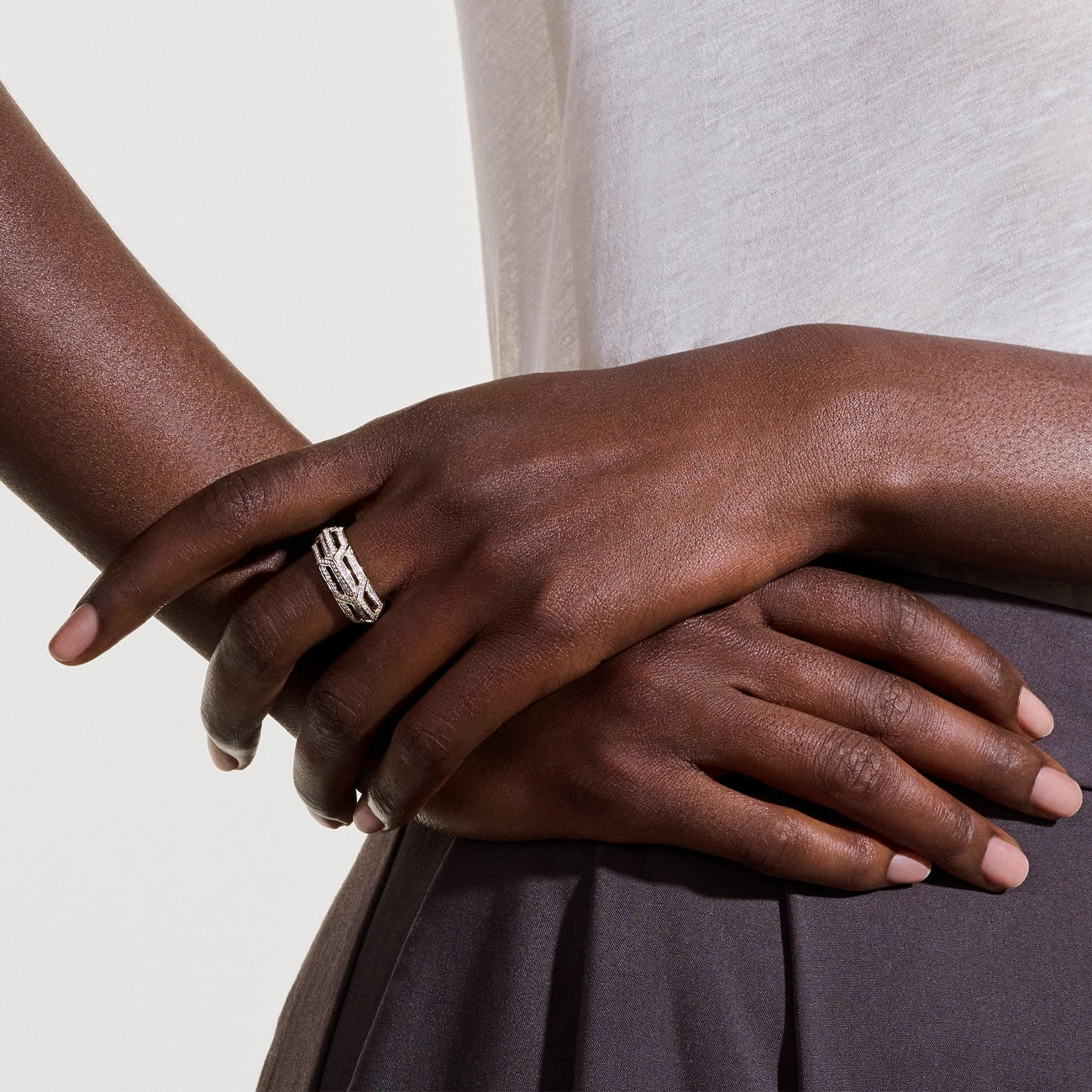 John Hardy Icon 50 Diamond Pave 8mm Ring