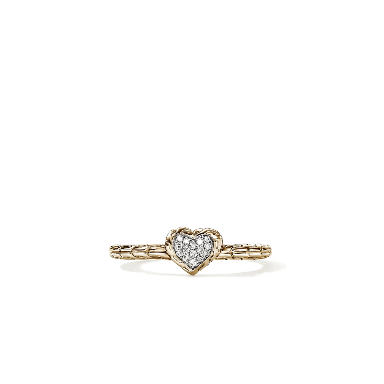 John Hardy Essentials Gold Diamond Heart Ring