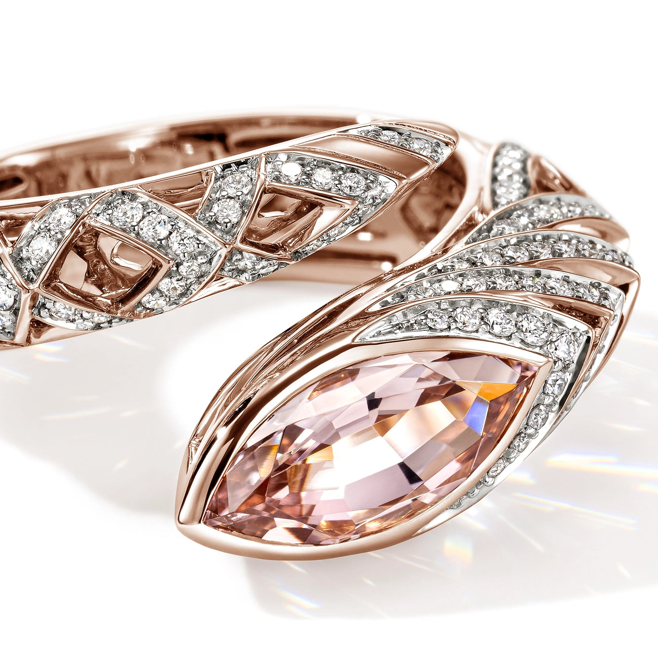 John Hardy Artisan Series Naga Pink Tourmaline Wrap Ring